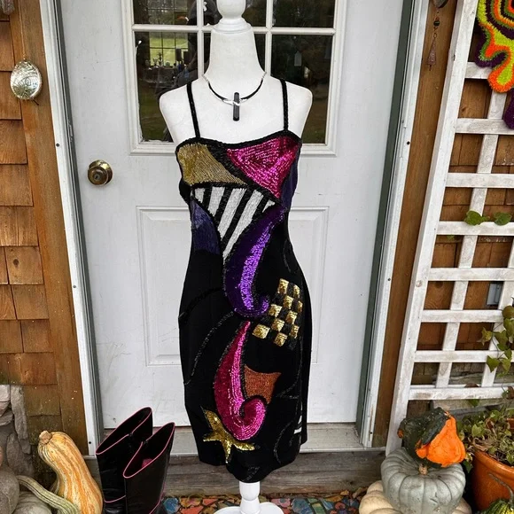 Vintage Outlander Sequined Dress - Picture 2 of 5